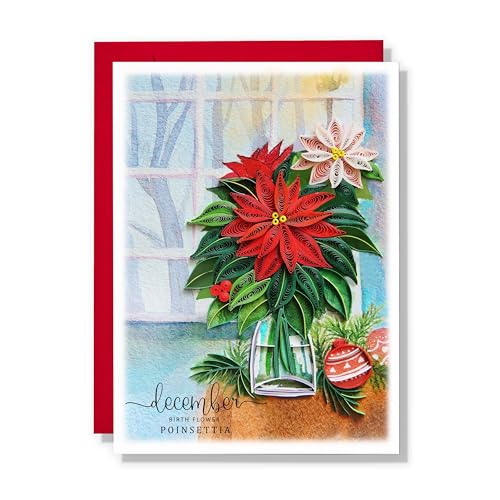 December - Poinsettia Floral Romantic Mother Day Seasonal Birthday