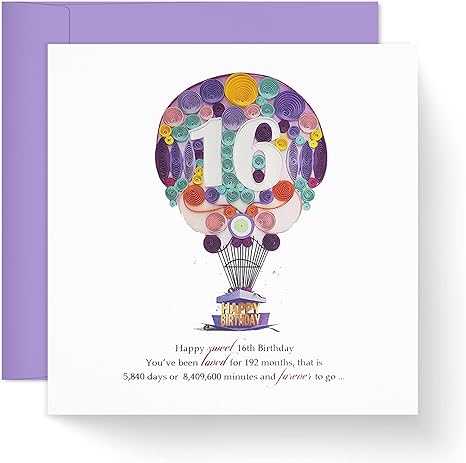 16th Birthday Card Him Her Birthday Anniversary Graduation Special