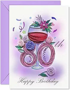 80th-birthday Card Him Her Birthday Mother S Day Anniversary 13cm x