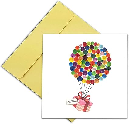 Hot Balloon Quilling Card Him Her Birthday Anniversary Graduation