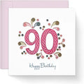 90th Birthday Card Birthday Anniversary Mother Father Day 15cm x 15cm