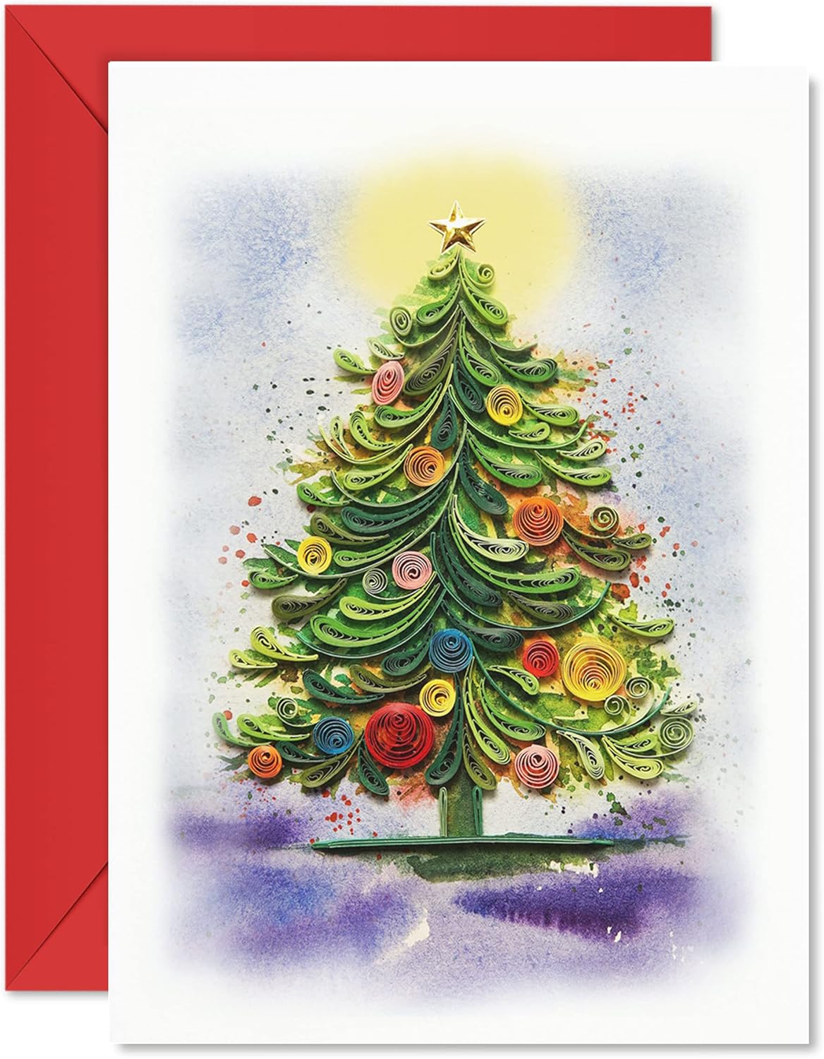 Christmas Tree Card Christmas Thank You Thinking Of You 13Cm 17Cm