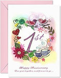 1st-anniversary Card Romance Valentine Anniversary Him Her Birthday