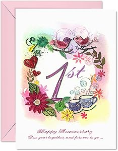 1st-anniversary Card Romance Valentine Anniversary Him Her Birthday