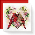 Cardinal Couple Birds Card Romantic Animal Thank You Anniversary