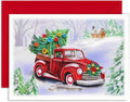 Retro Car Carrying Christmas Romantic Christmas Thank You Thinking Of