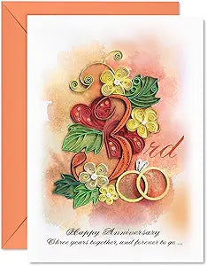 3rd-anniversary Card Romance Valentine Anniversary Him Her Birthday