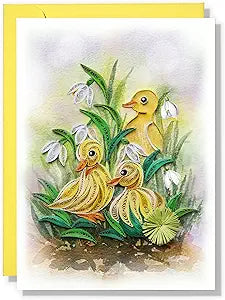 Snowdrop And Duck (jan) Birthday Mom S Day Animal Floral Seasonal