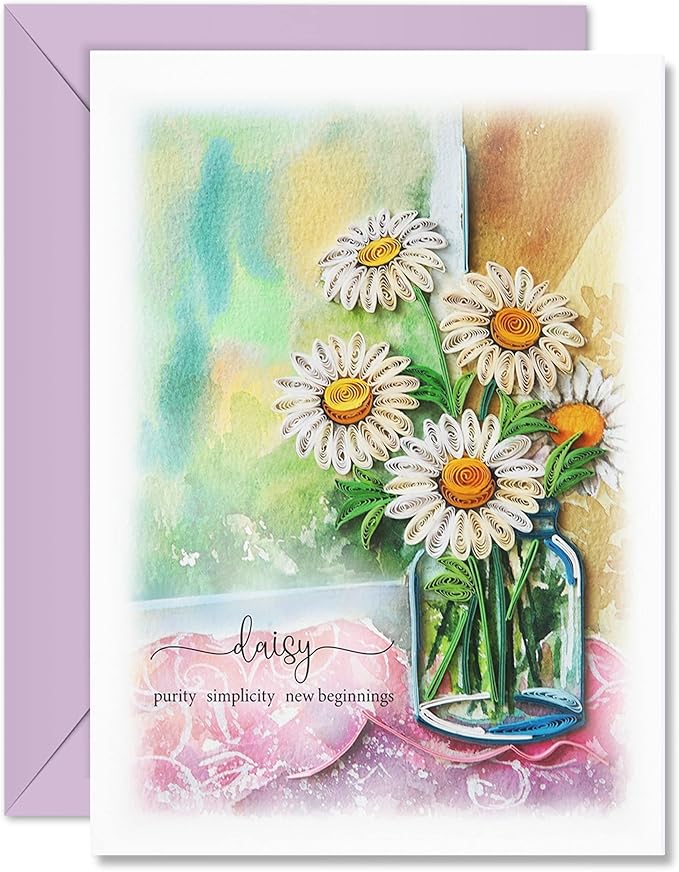 Daisy Flower Card Thinking Of You Floral Thank You Anniversary