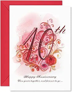 10th-anniversary Card Romance Valentine Anniversary Him Her Birthday