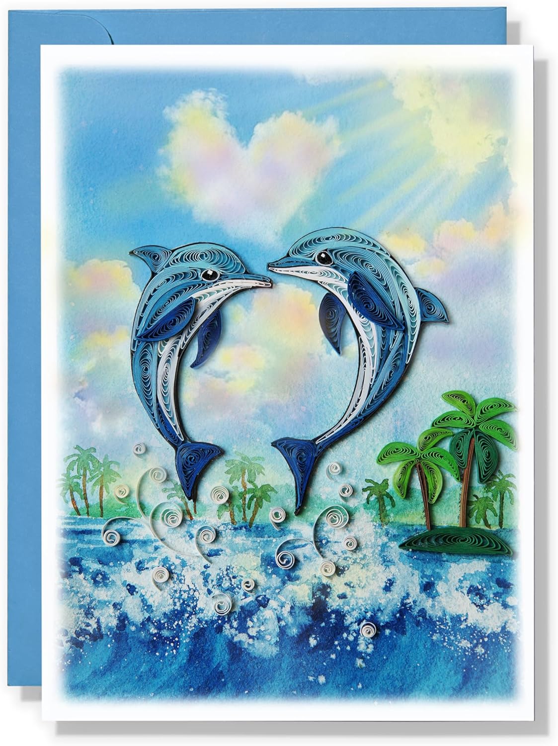 Couple Dolphin Quilling Card Him Her Birthday Romantic Anniversary Val