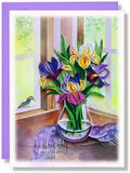 February Iris Floral Romantic Mother Day Seasonal Birthday 13Cm X 17Cm