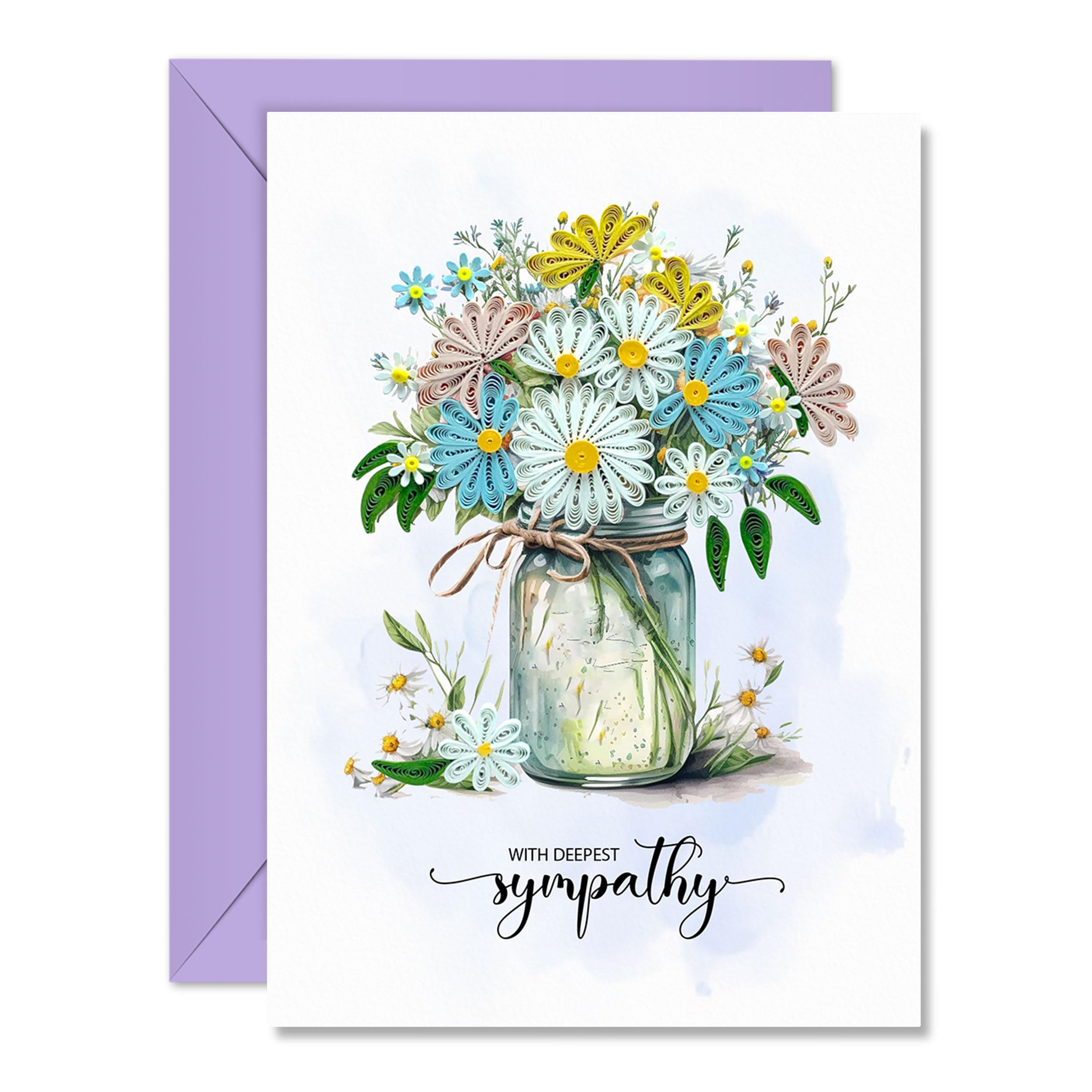 Daisy Sympathy Floral Mother Day Anniversary Birthday 13cm x 17cm