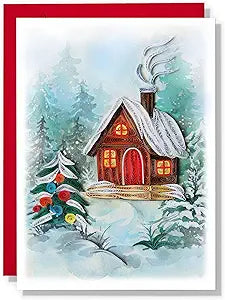 Christmas Home with Tree and Chimney