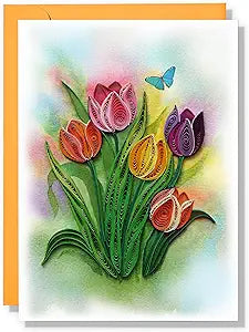 Colorful Tulip Floral Thank You Anniversary Birthday Graduation