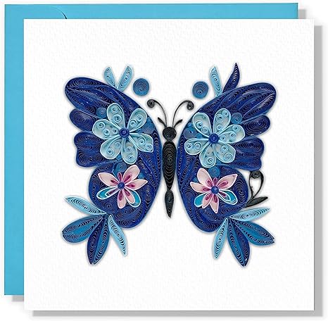 Blue Butterfly Animal Floral Anniversary Romantic Mother Day 15cm 15cm