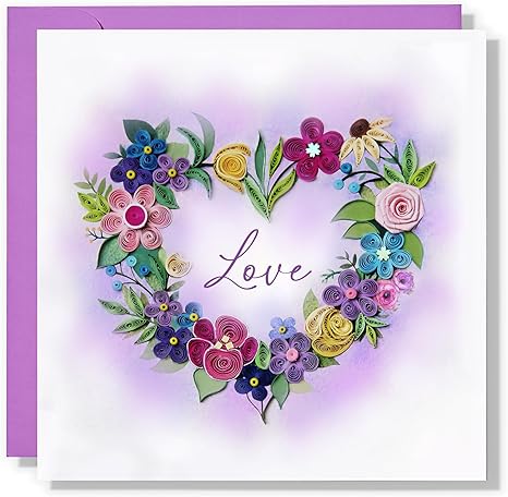 Colorful Flower Heart Card Floral Love Mom Mother S Day Romantic