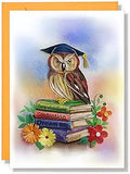 Owl And Book Graduation Card Thank You Anniversary Graduation 13cm