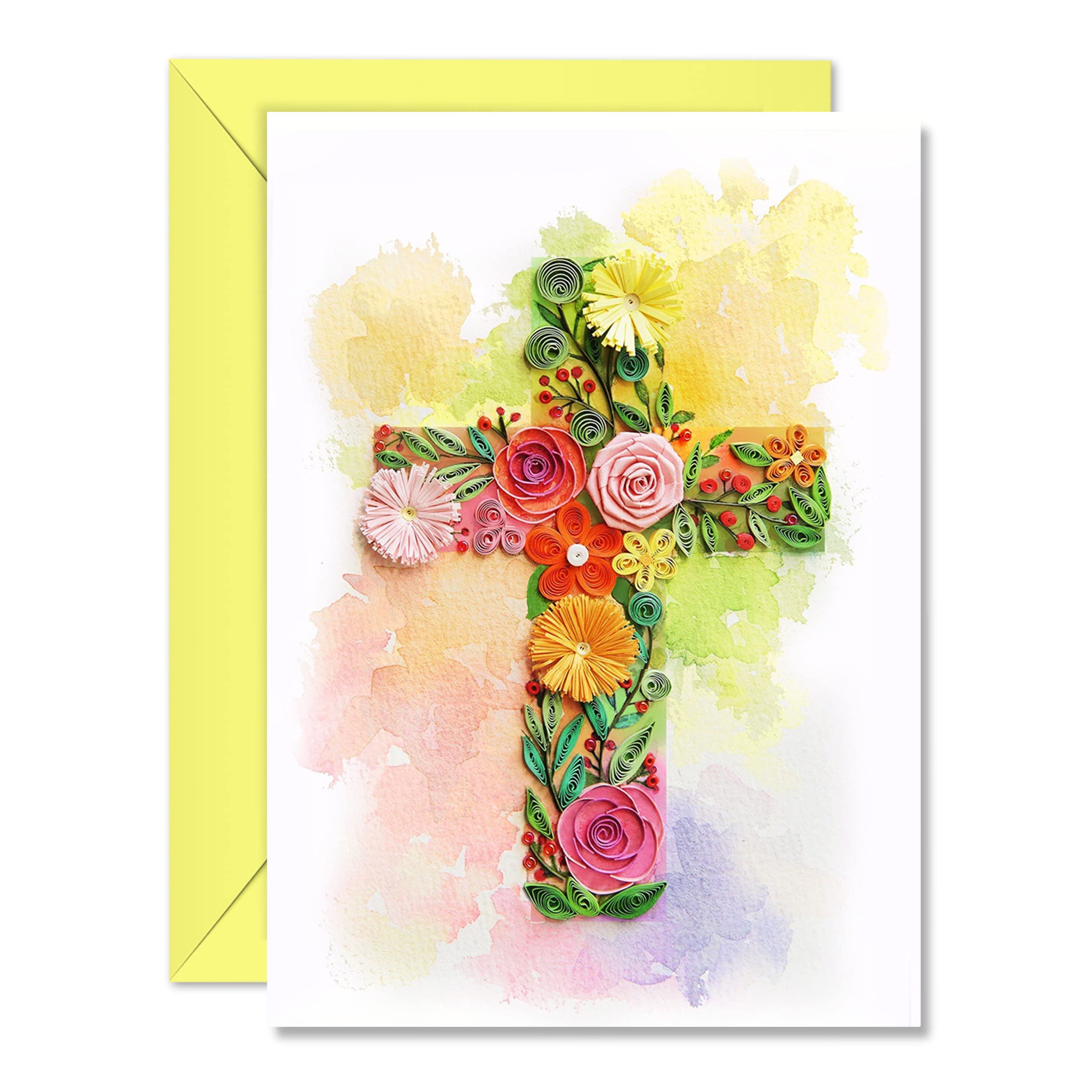 Cross Card Thanks Giving Floral Mother Day Anniversary Birthday 13cm