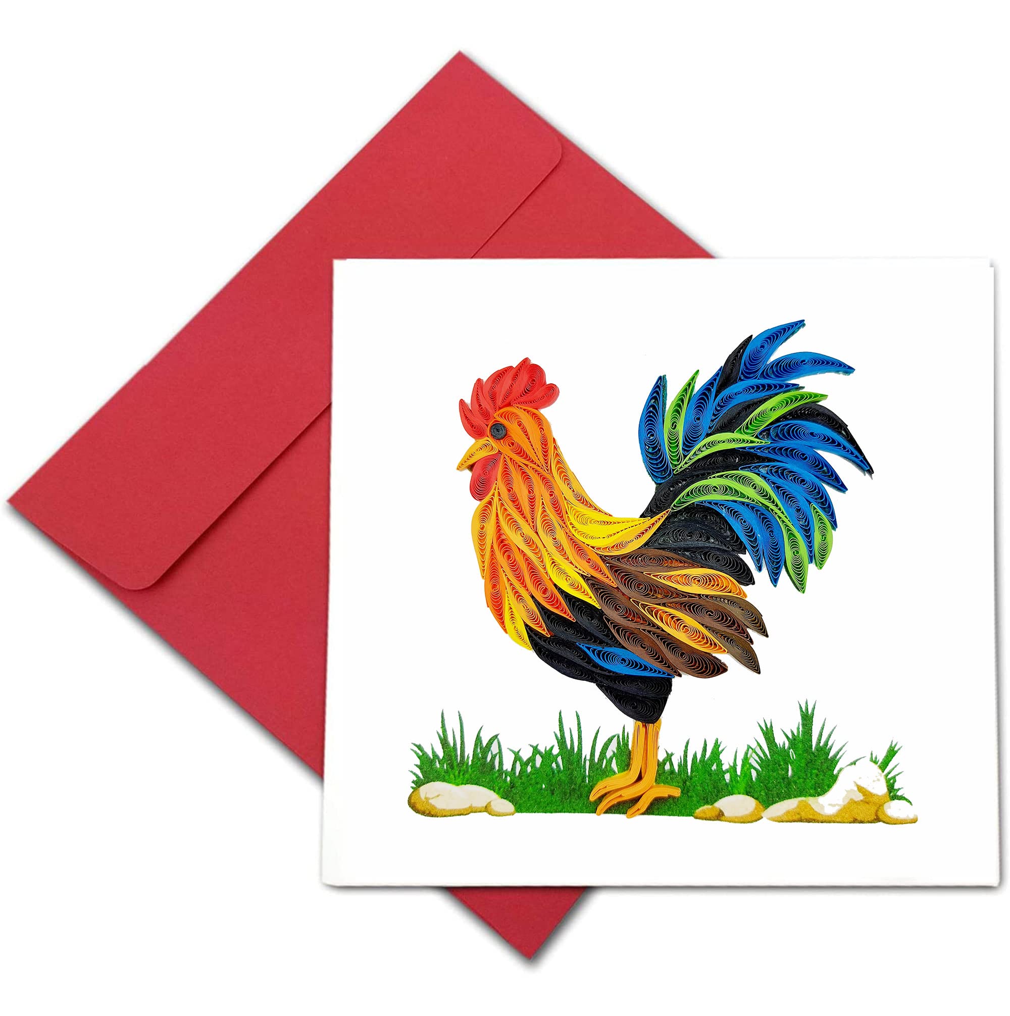 Rooster Card Birthday Anniversary Mother S Day Animal Seasonal 15cm x
