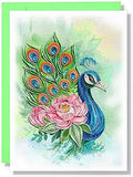 Peony And Peacock (nov) Birthday Anniversary Mother S Day Animal