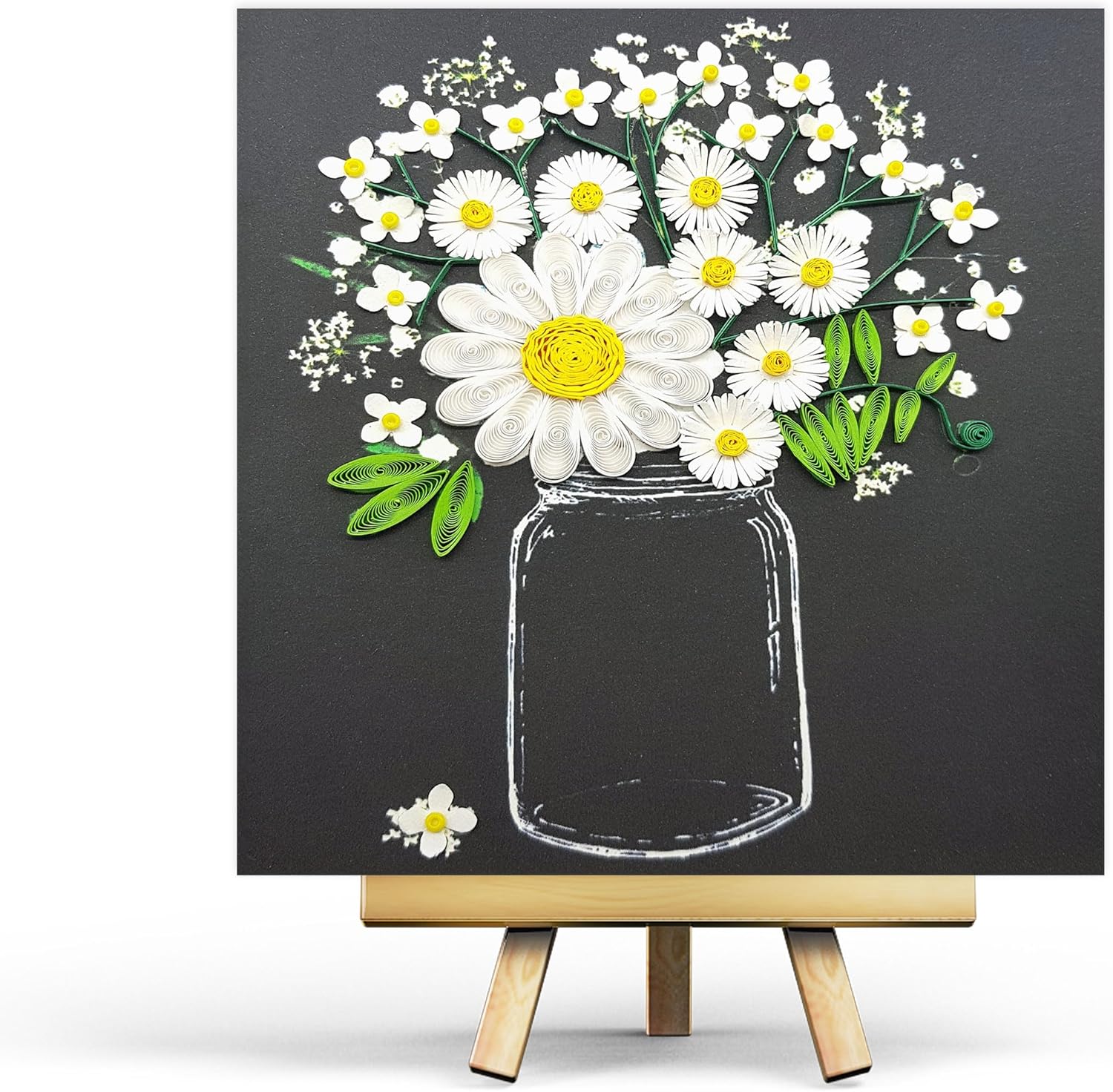 White Daisy Card Floral Birthday Anniversary Mother Day 15cm x 15cm