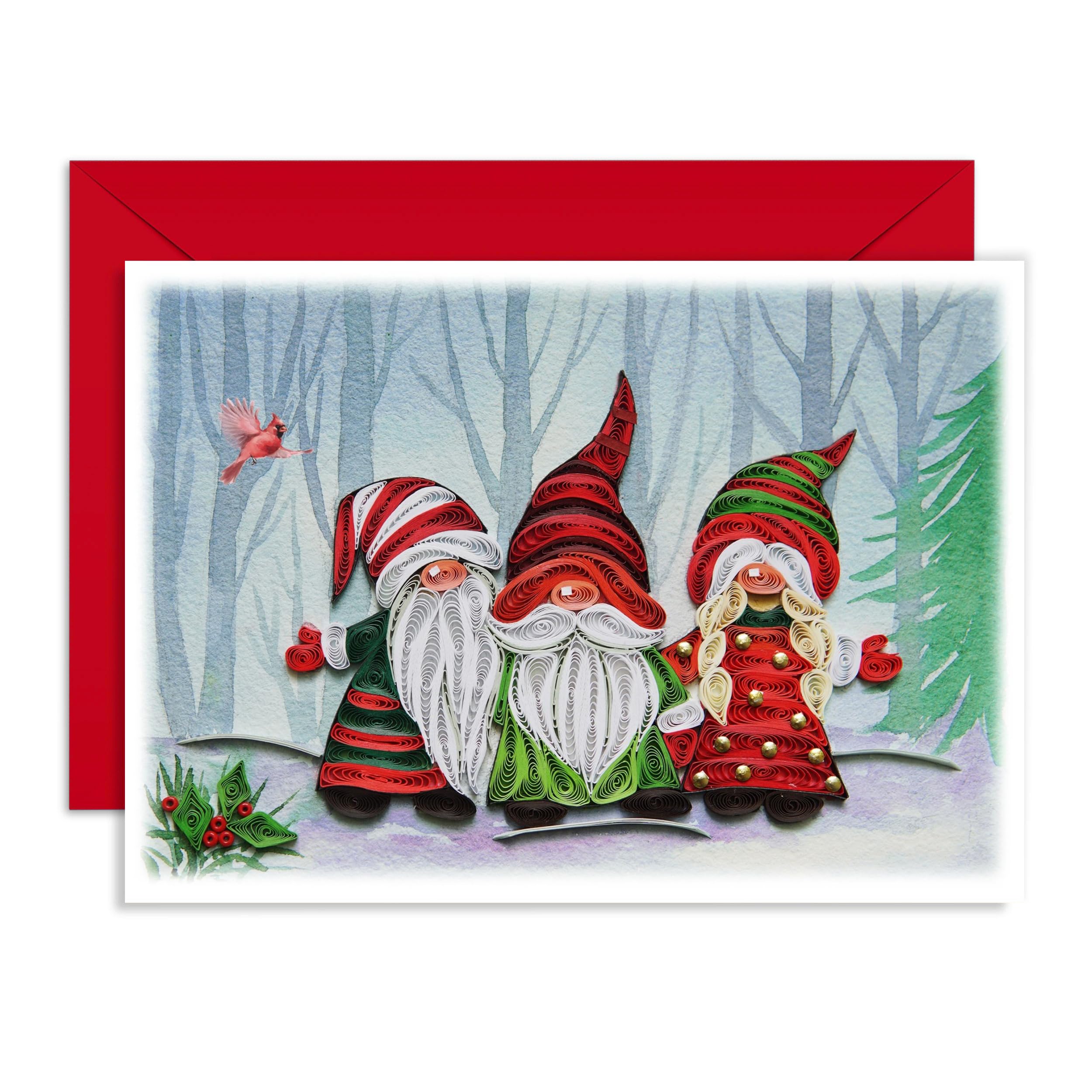 Gnomes Christmas Card Christmas Thank You Thinking Of You 13Cm 17Cm