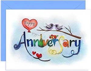 Colorful Happy Anniversary Card Heart Love Heart Sweet Romantic Annive