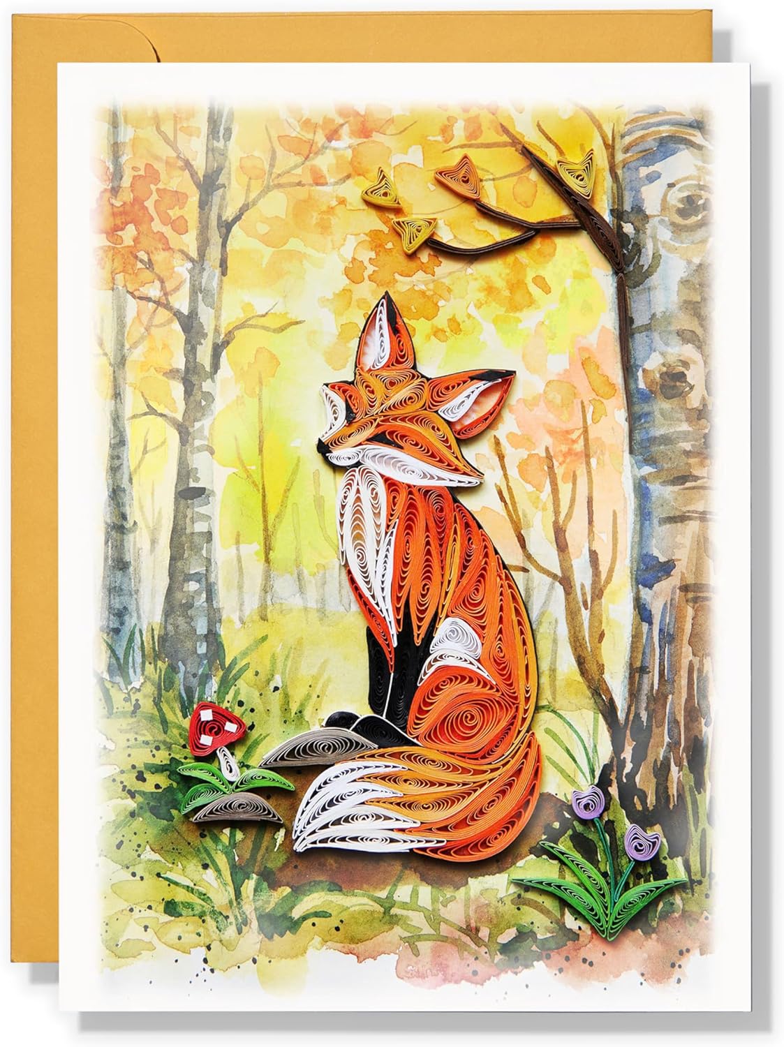 Fox In Autumn Card Birthday Anniversary Mother S Day Animal Floral