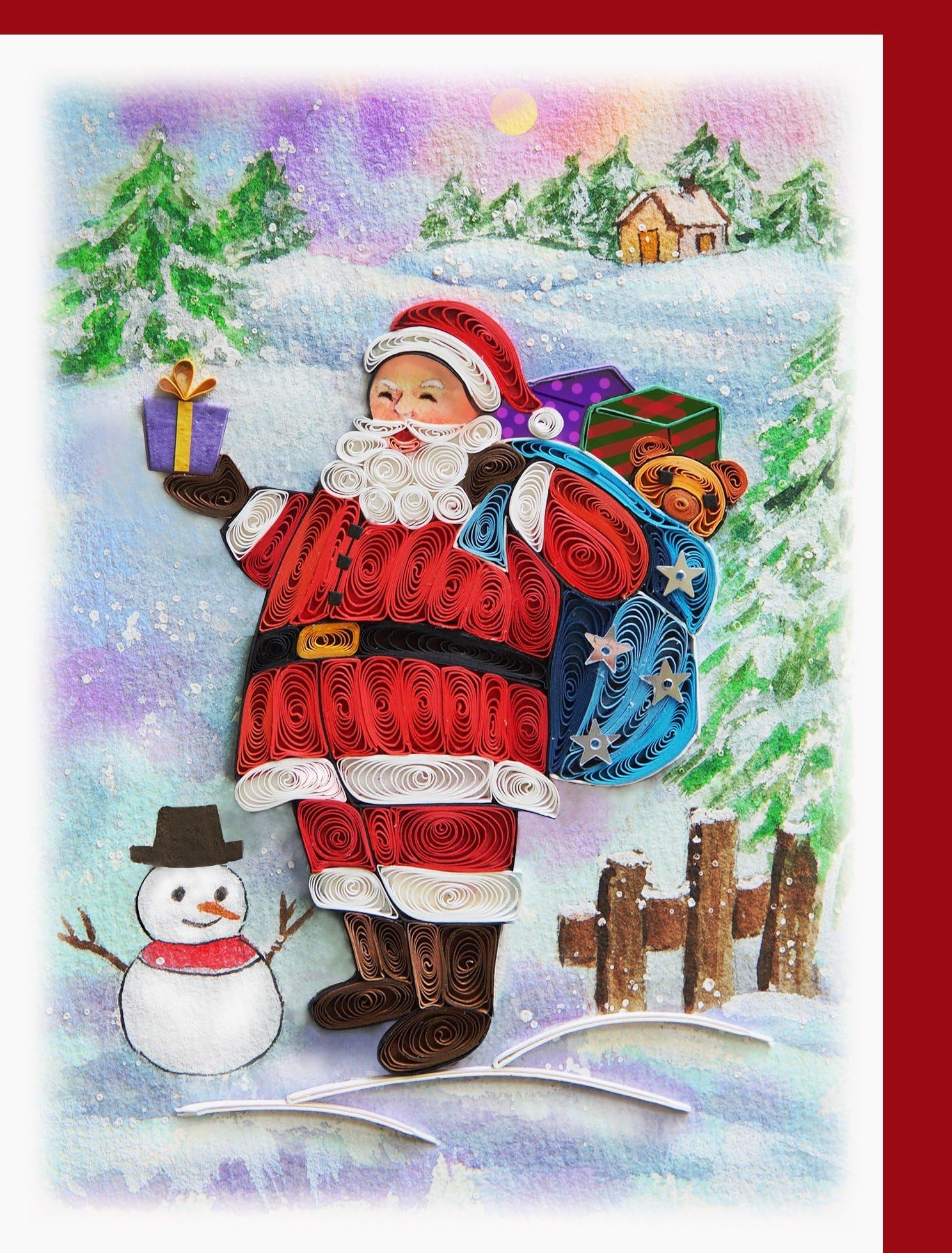 Santa Claus Christmas Thank You Thinking Of You Anniversary 13Cm 17Cm