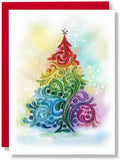 Christmas Tree Quill Card Christmas Floral Thank You Thinking Of You