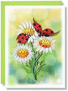 White Daisy And Ladybug (apr) Birthday Anniversary Mother S Day