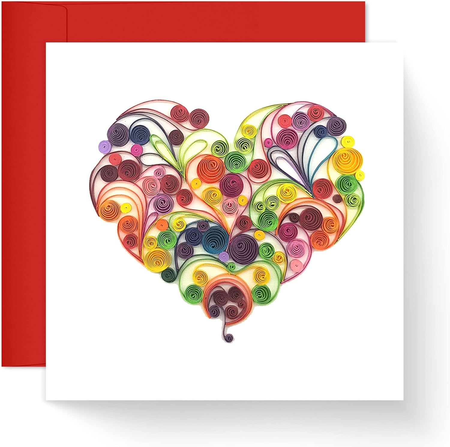 Colorful Heart Quilling Card Love Symbol Romantic Birthday