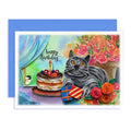 Happy Birthday Cat Colorful Card Animal Birthday Mother Day