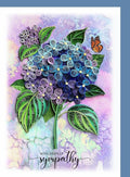 Blue Hydrangea Sympathy Floral Mother Day Anniversary Birthday 13cm x