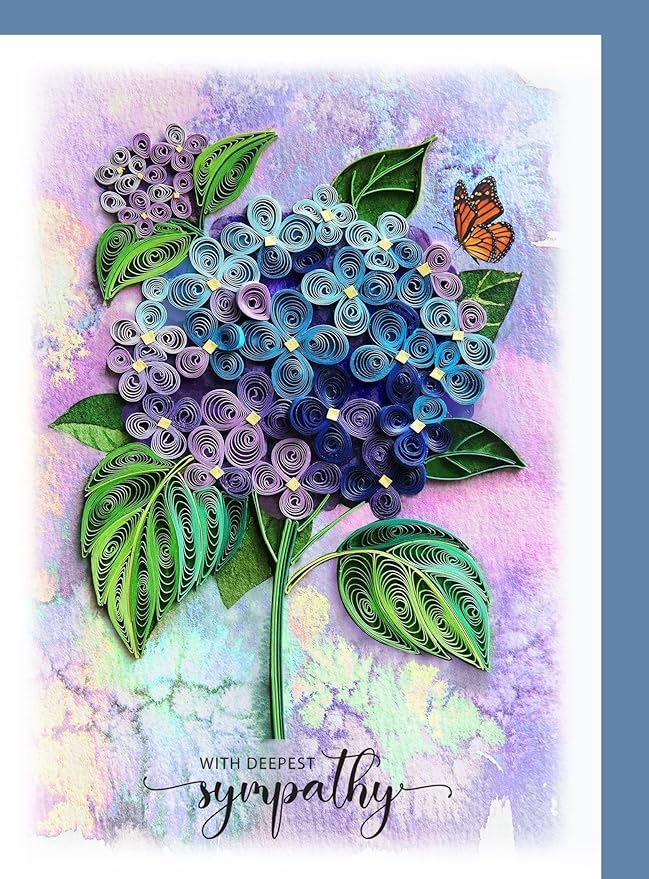 Blue Hydrangea Sympathy Floral Mother Day Anniversary Birthday 13cm x