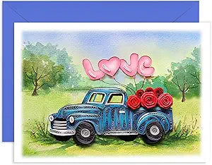 Love Red Car Card Romance Valentine Anniverssry Him Het Birthday 13cm