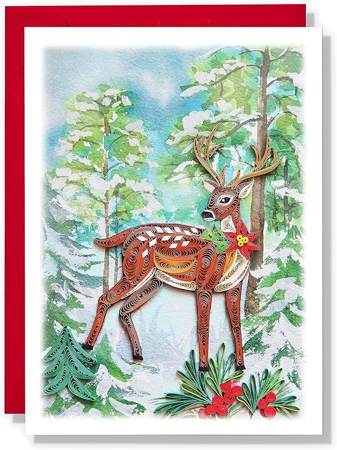 Reindeer Quilling Card Christmas Animal Thank You Thinking Of You