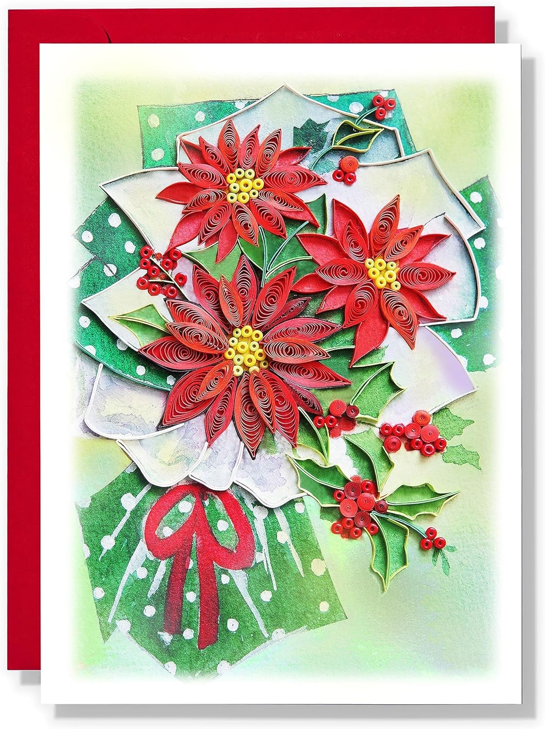 Red Poinsettias Romantic Floral Thank You Anniversary Birthday