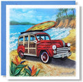 Red Bus On The Beach Nautical Birthday Mother Father Day Anniversary