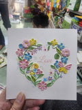 Colorful Flower Heart Card Floral Love Mom Mother S Day Romantic