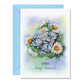 April Birth Flower Daisy and Birth Stone Diamond Card
